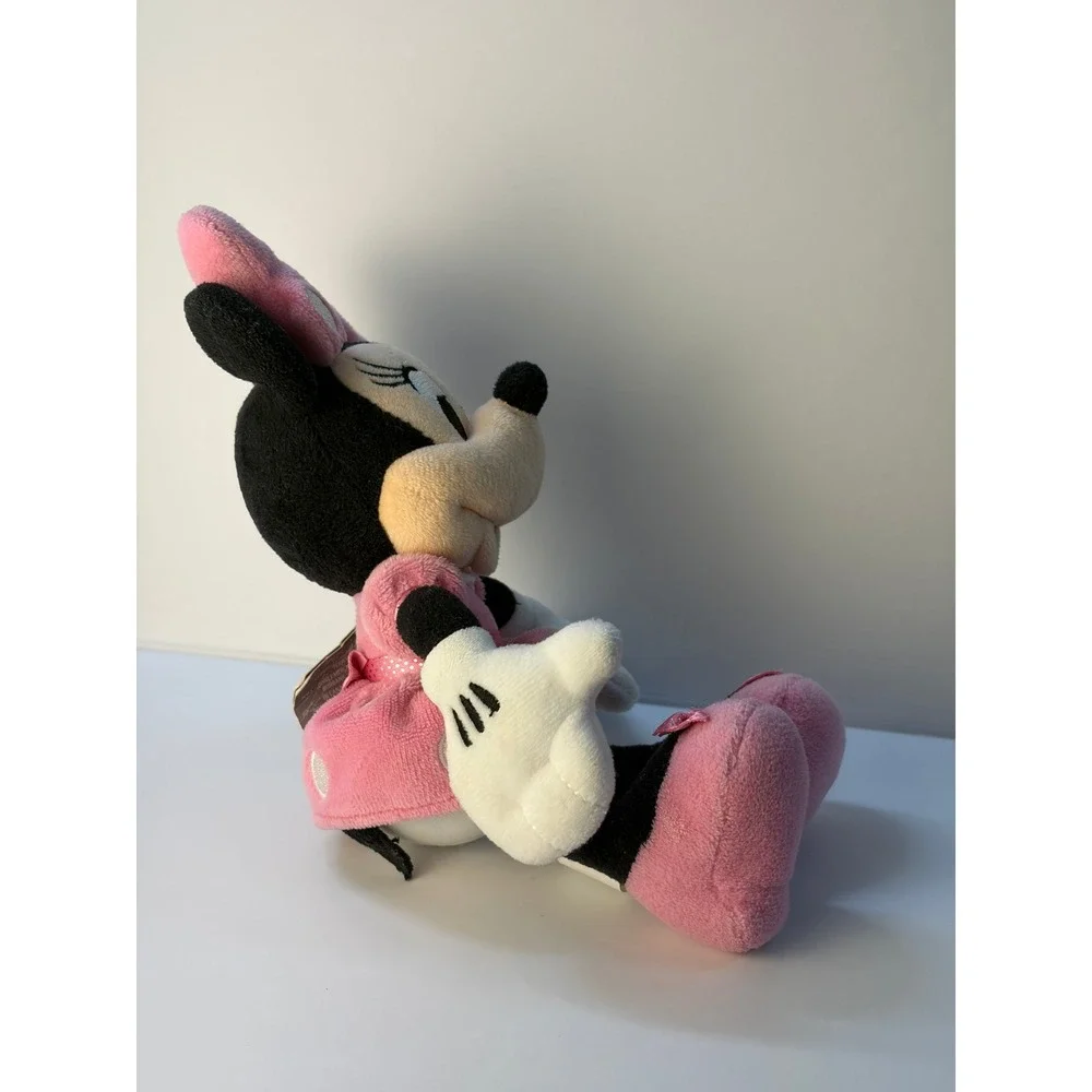 Disney Store Minnie Mouse Plush Pink Polka Dot Dress‎ Stuffed Animal Toy